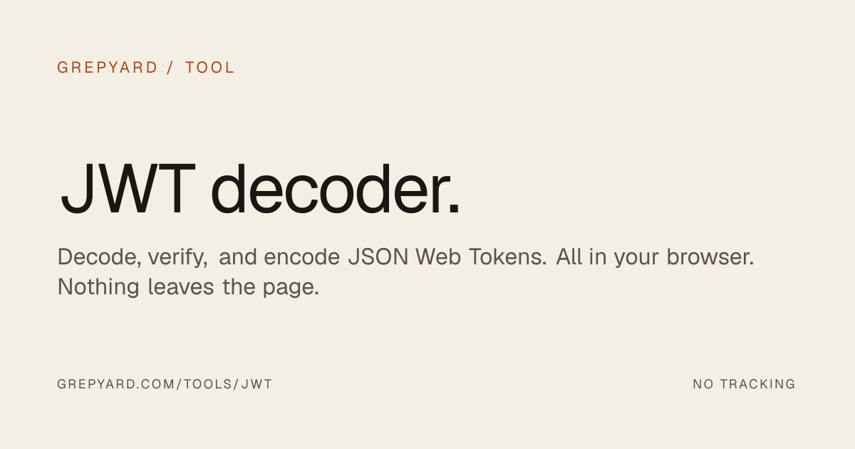 JWT decoder · grepyard